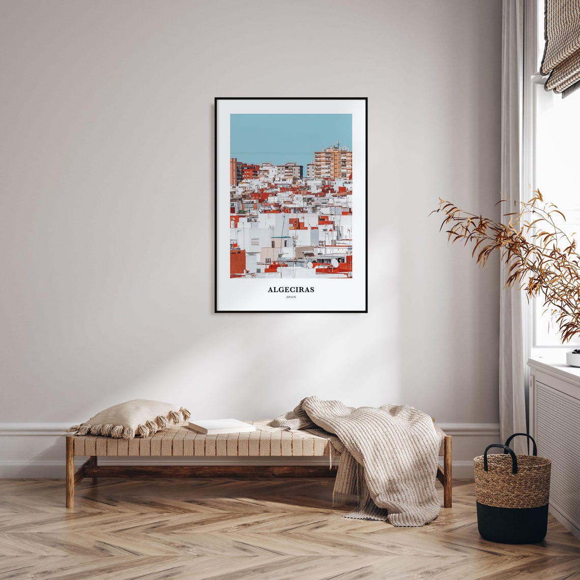 Algeciras Spain Red White Rooftops Cityscape Photography Poster - Image 3