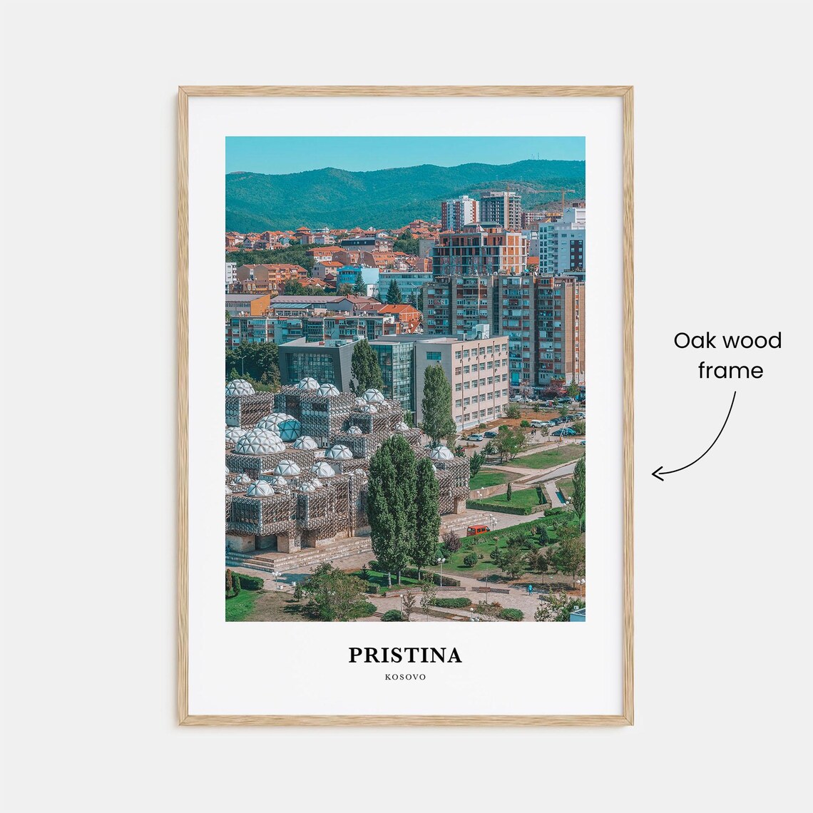 Pristina Kosovo National Library City Panorama Travel Poster - Image 3