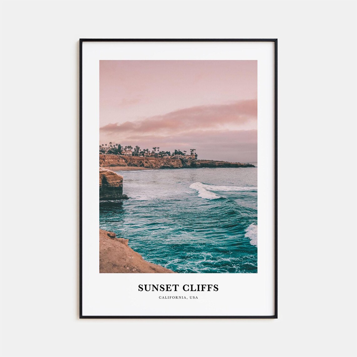 Sunset Cliffs, California Travel Poster