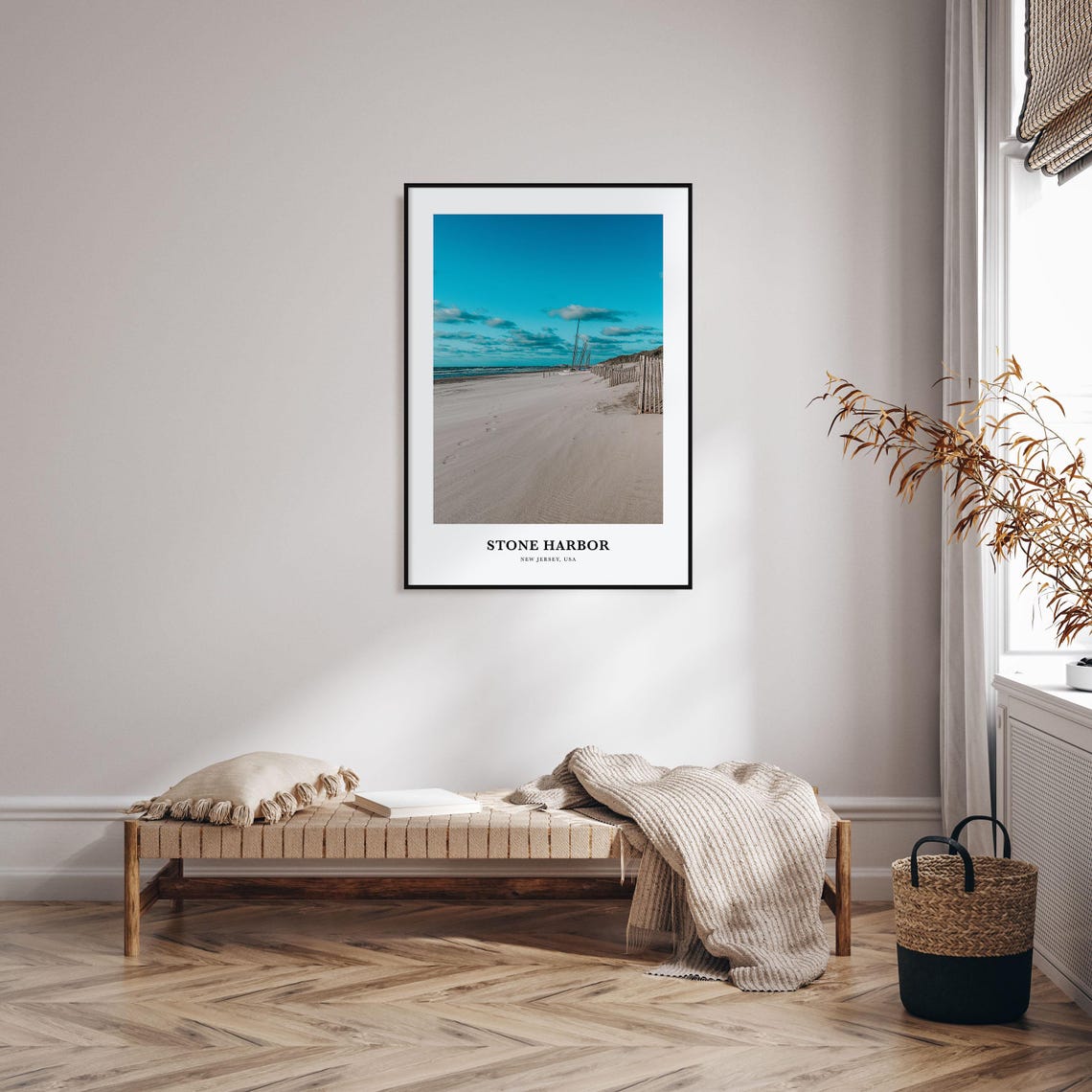 Stone Harbor New Jersey Quiet Beach Dunes Photography Poster - Image 3