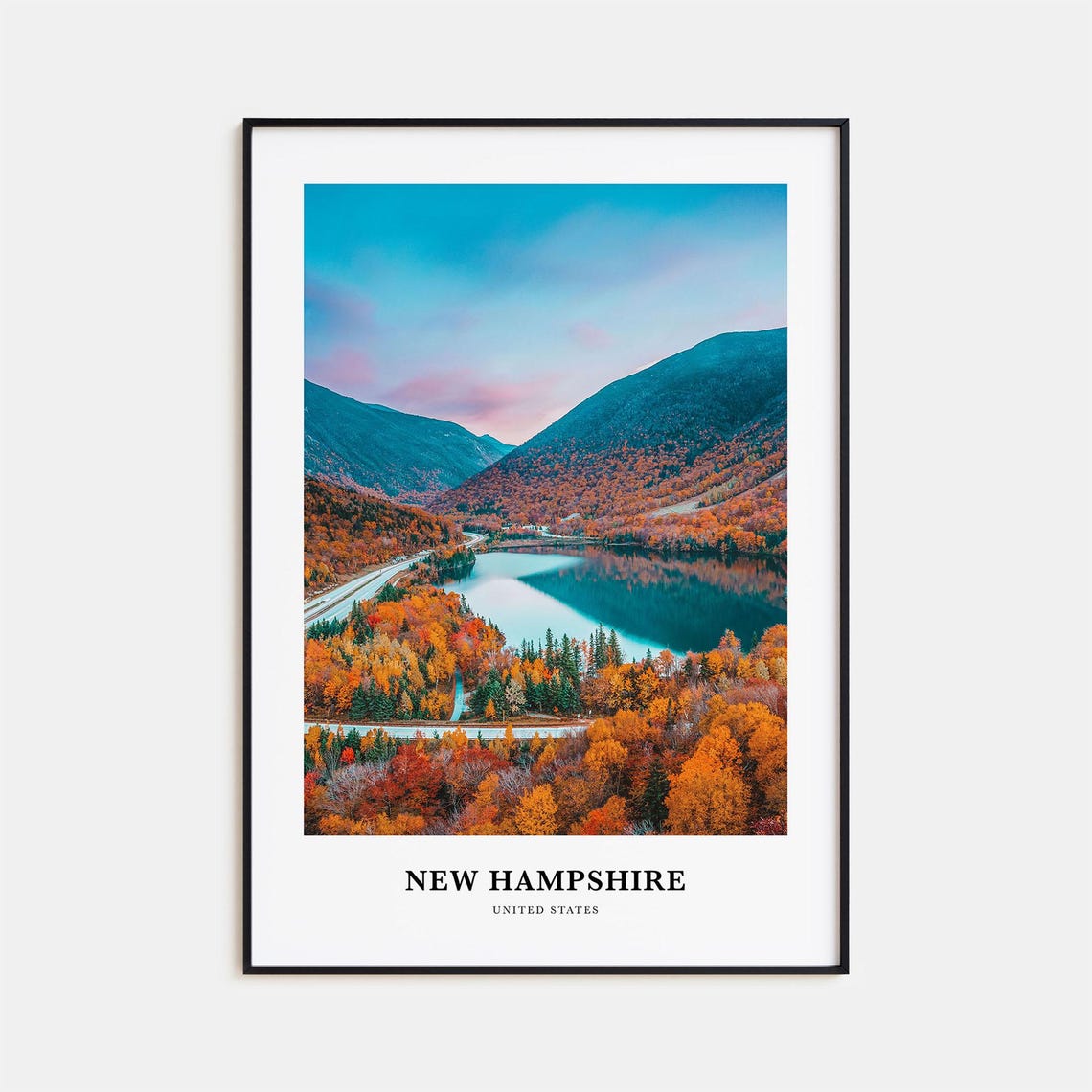 New Hampshire Print No 2 New Hampshire Photo Poster New Hampshire Travel Wall Art New Hampshire Map New Hampshire Print United States