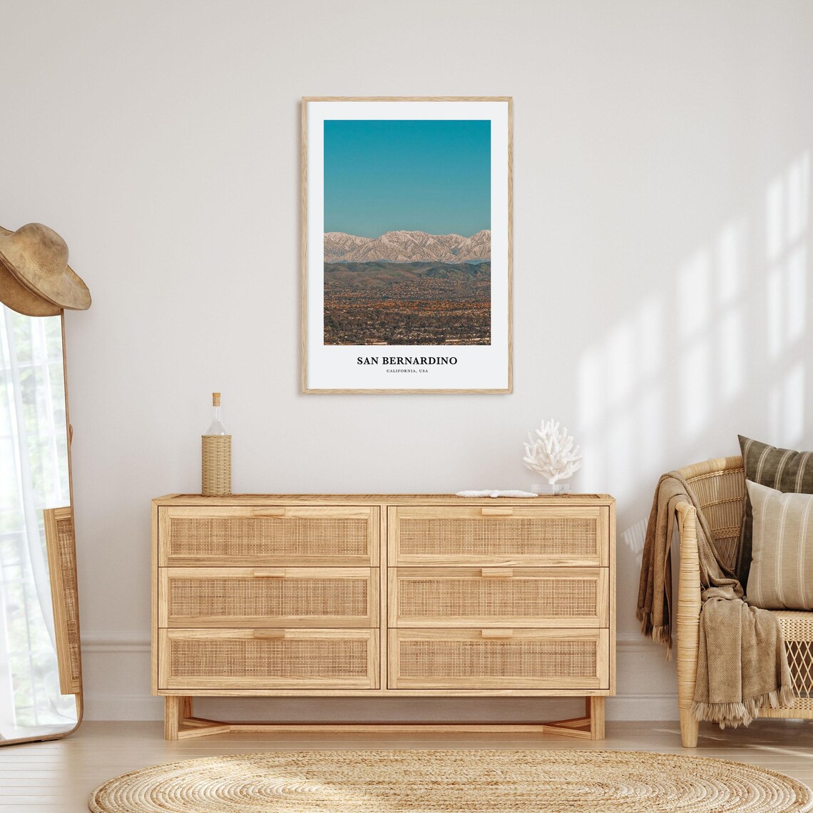 San Bernardino California Snow Peaks Photography Travel Poster USA - Image 2