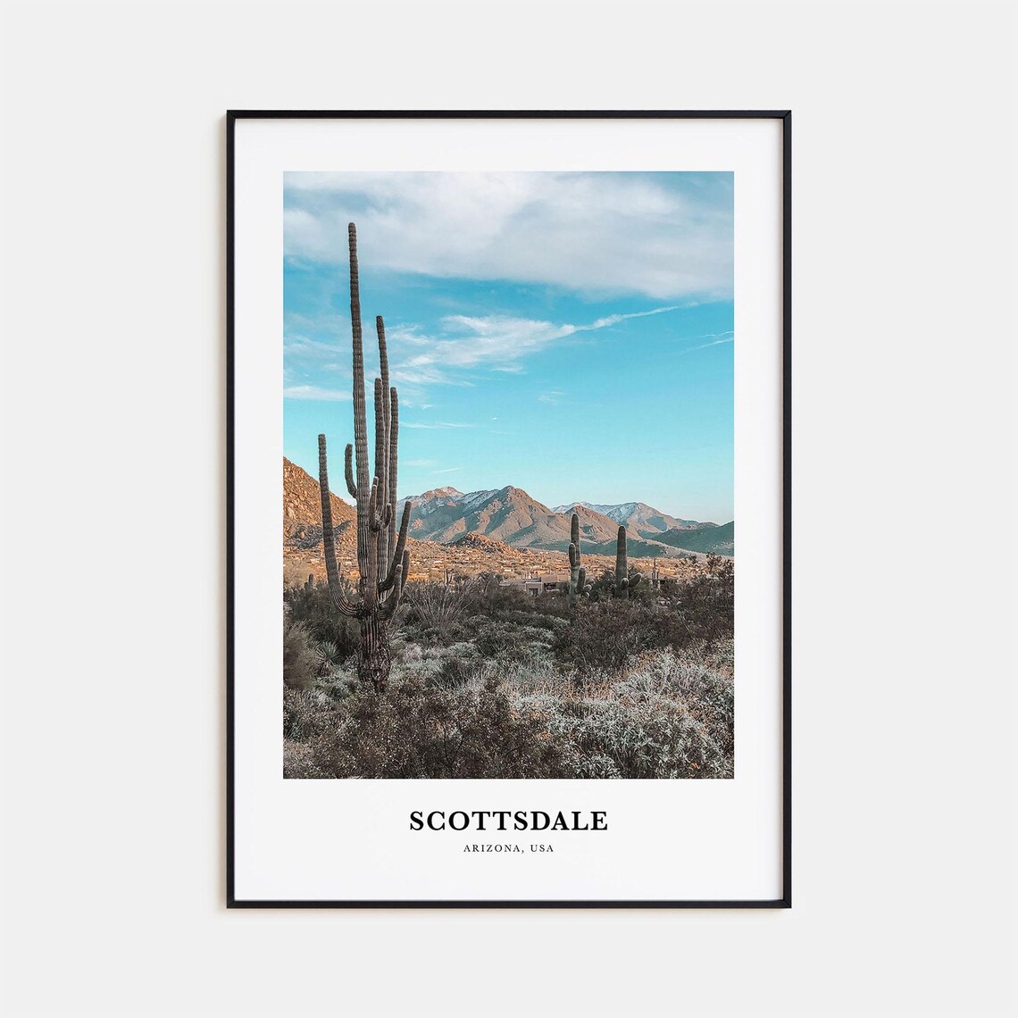 Scottsdale Arizona Saguaro Cactus Desert Mountain Photo Poster