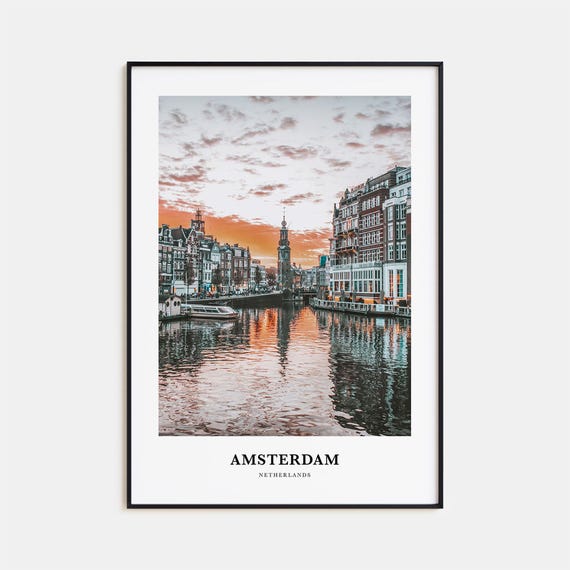 Amsterdam Travel Poster, Netherlands City Map