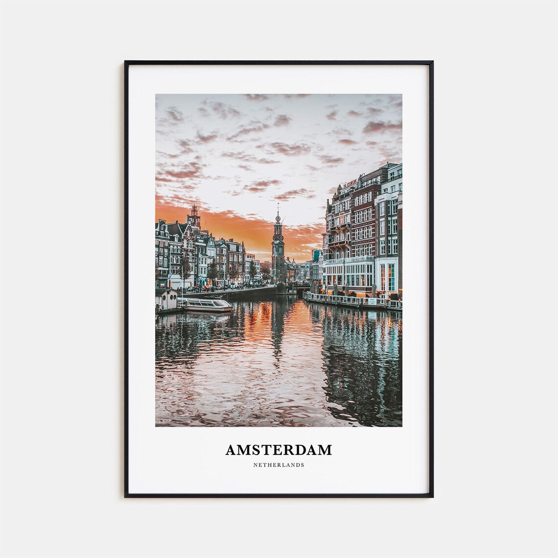 Amsterdam Travel Poster, Netherlands City Map