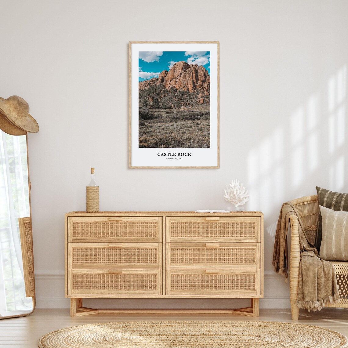Castle Rock Colorado Rugged Rock Butte Blue Sky Photo Poster - Image 2