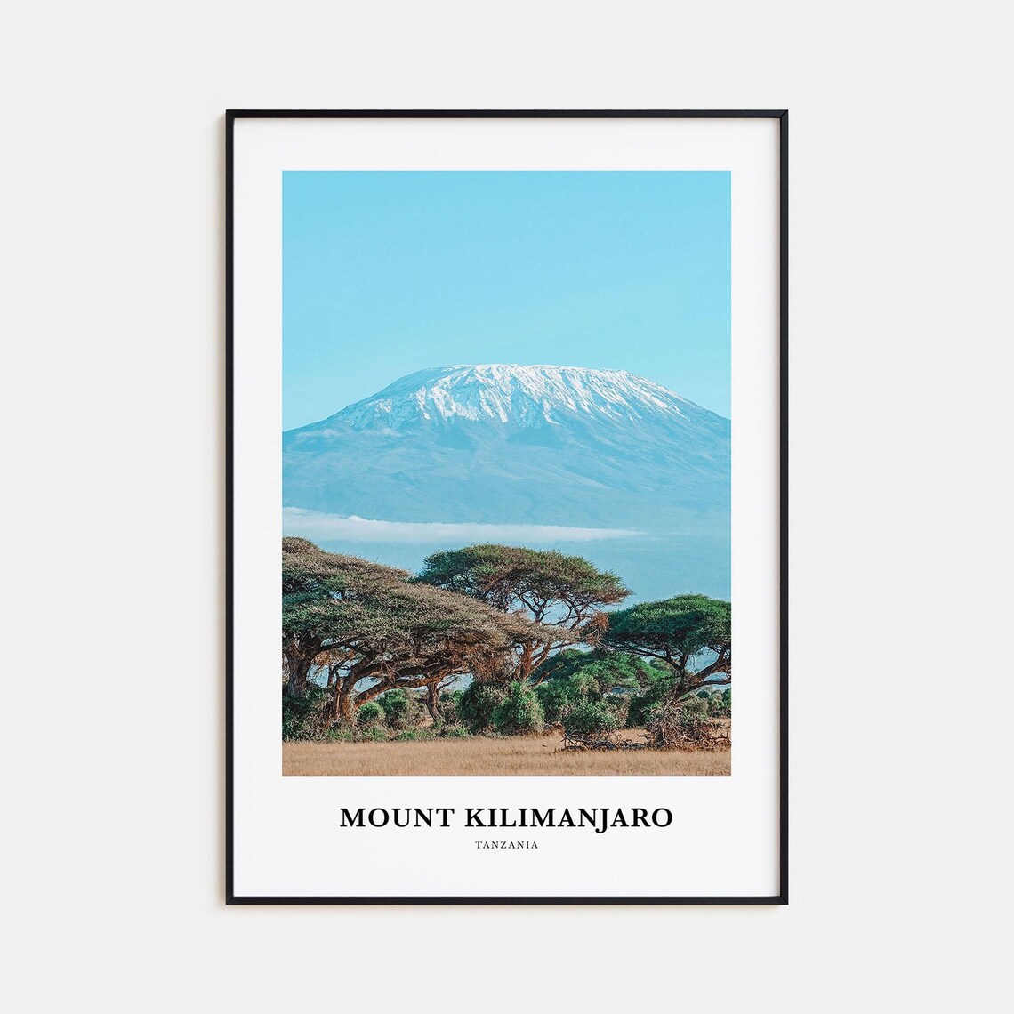 Mount Kilimanjaro Snow Peak Savannah Africa Landscape Travel Poster