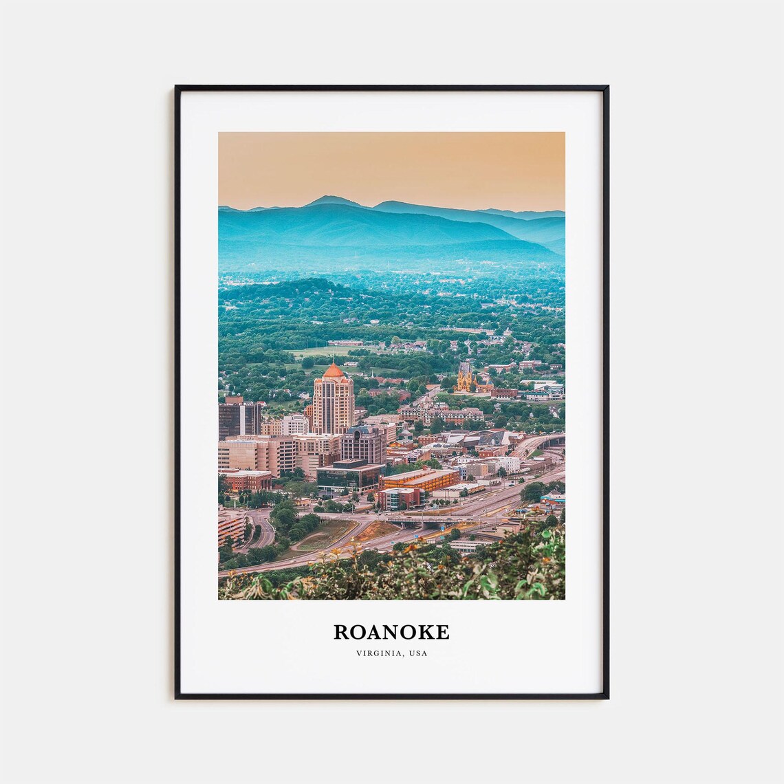 Roanoke Travel Poster, Virginia Place Wall Art