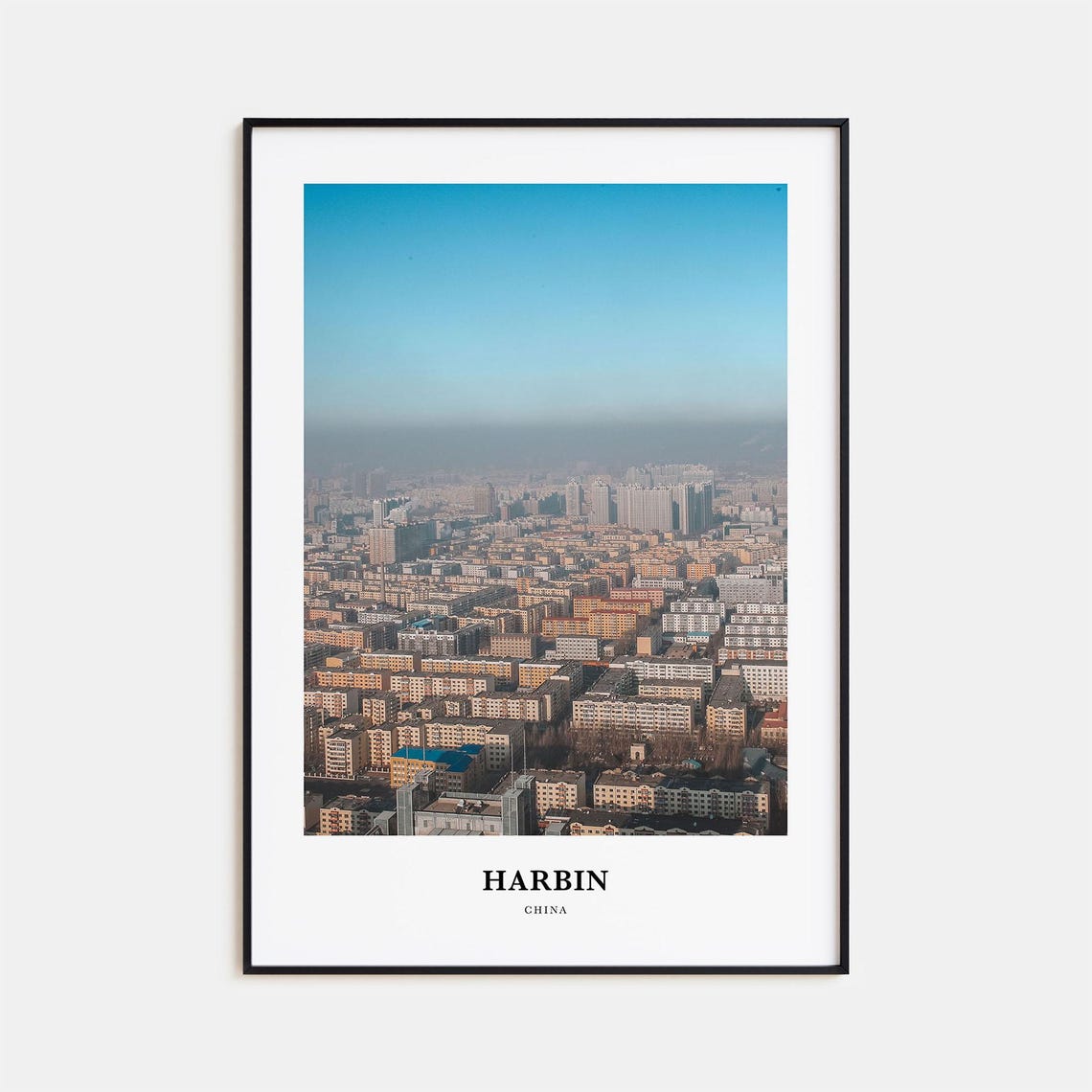 Harbin China Dense City Apartment Blocks Aerial Photography Poster