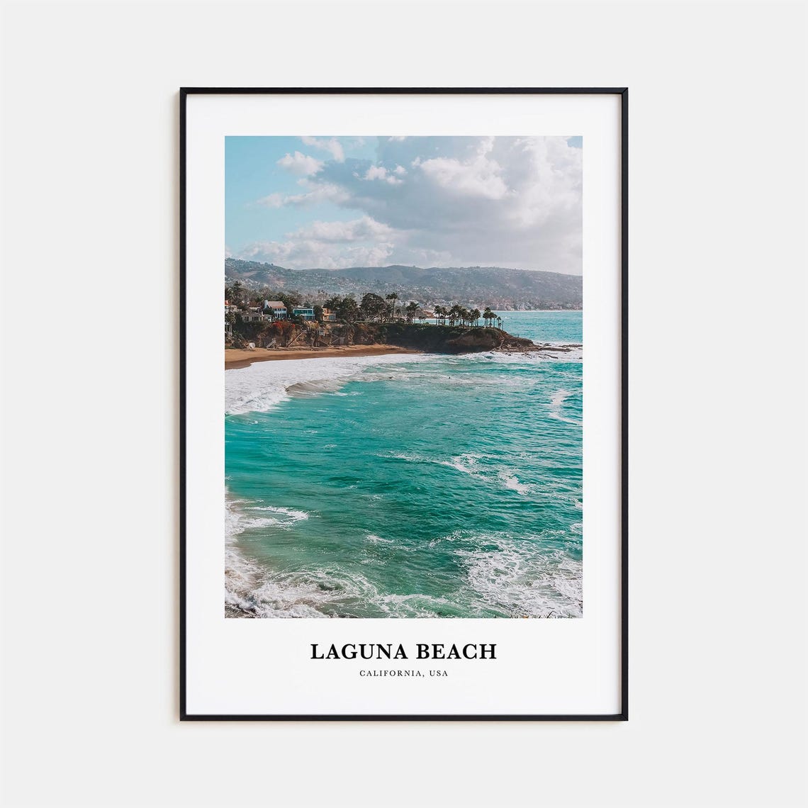 Laguna Beach California Turquoise Ocean Surf Cove Travel Poster