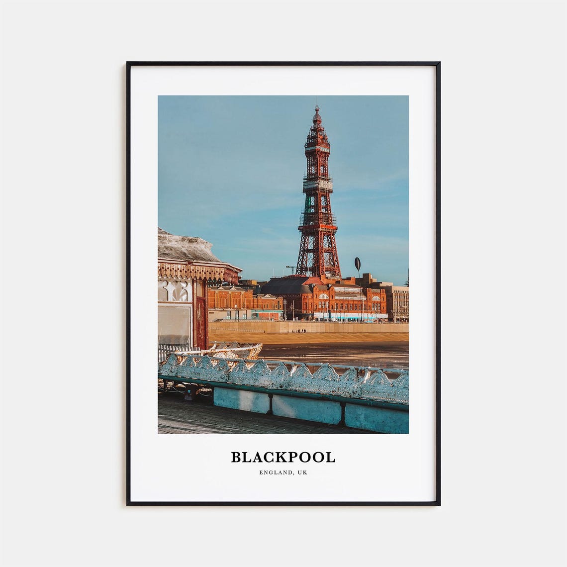 Blackpool England UK Tower Seafront Minimalist Travel Poster