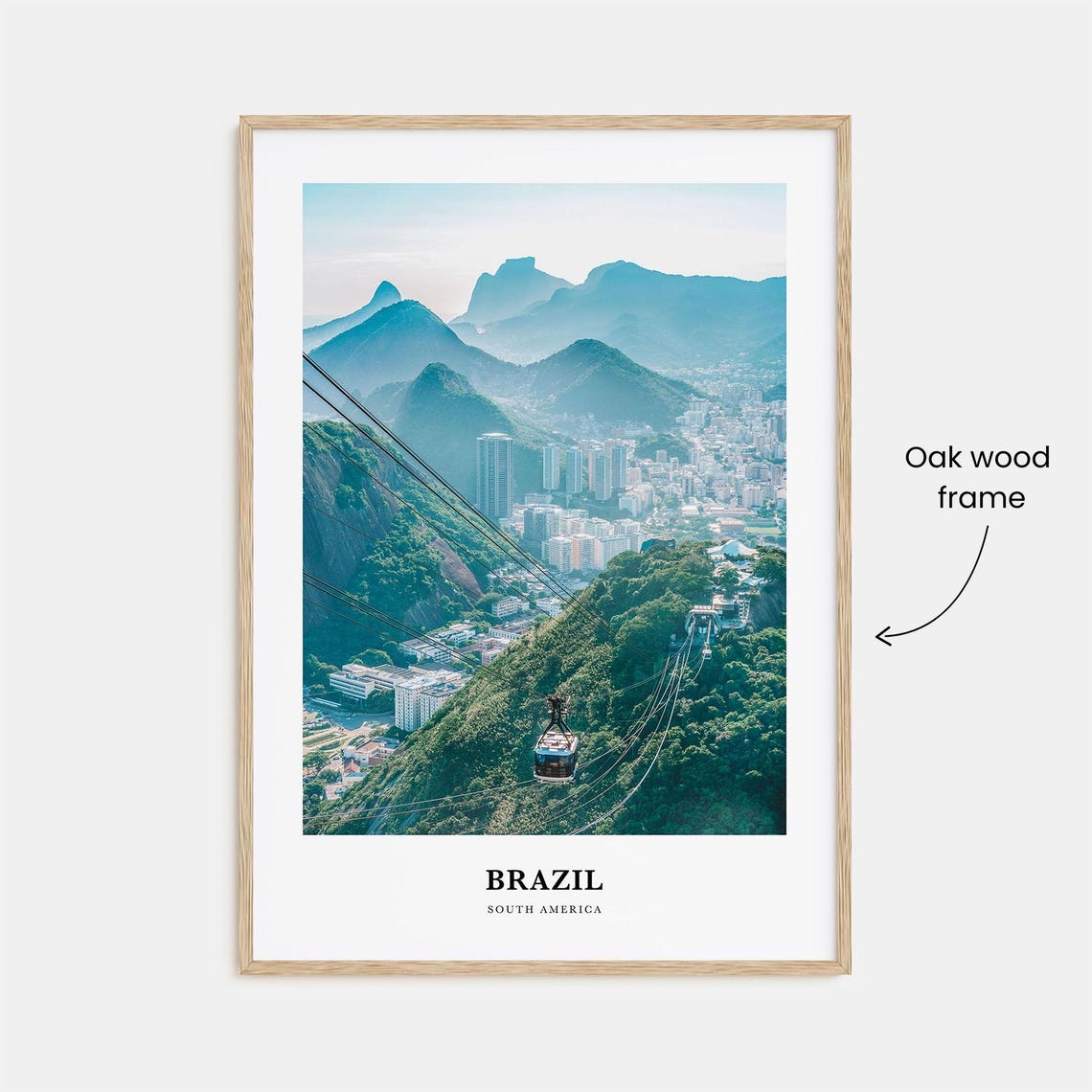 Brazil Rio De Janeiro Cable Car Over The Mountains Travel Poster - Image 3