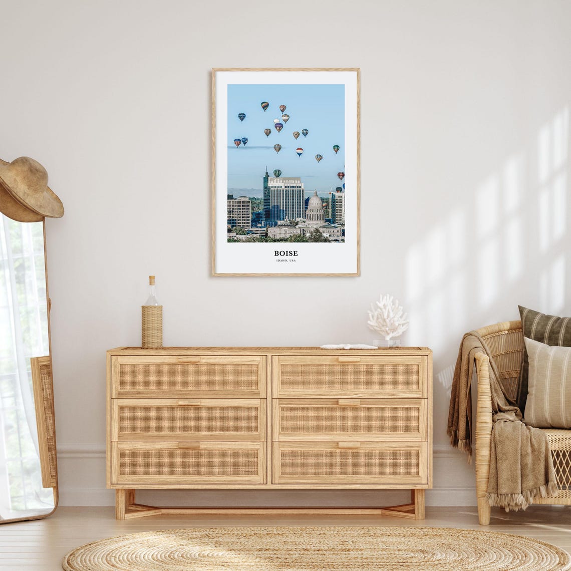 Boise Idaho Skyline Hot Air Balloons Capitol Dome Travel Poster - Image 2