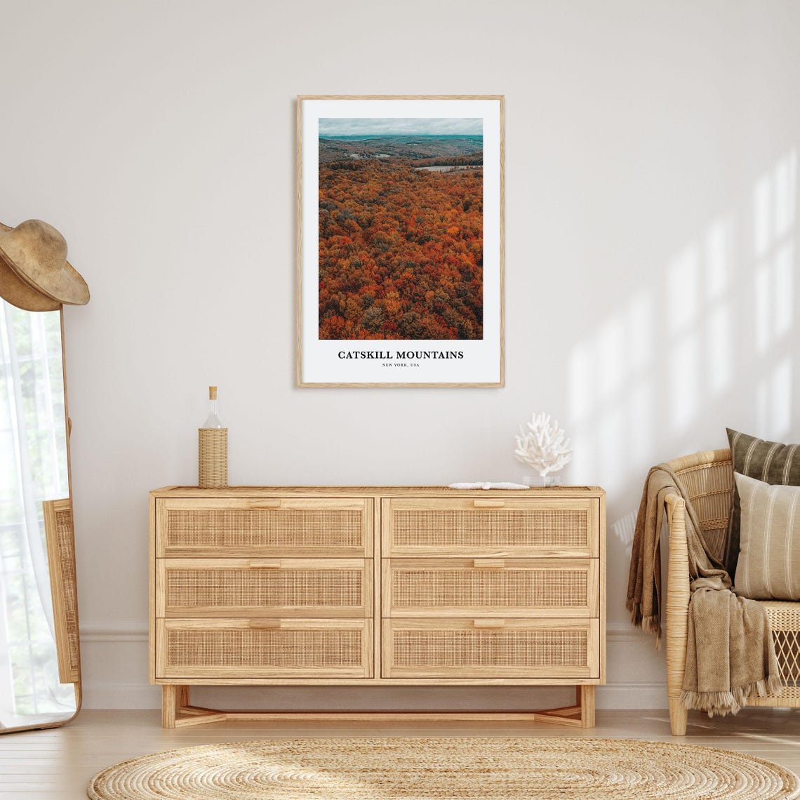 Catskill Mountains Autumn Foliage Aerial Forest Travel Poster - Image 2