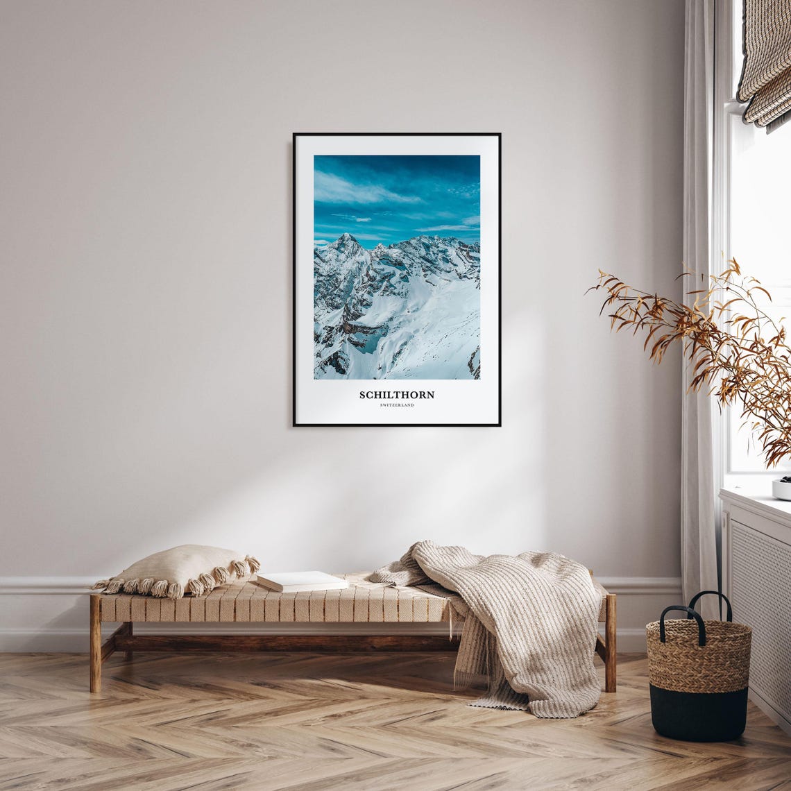 Schilthorn Switzerland Snow Covered Alpine Peaks Panorama Poster - Image 3