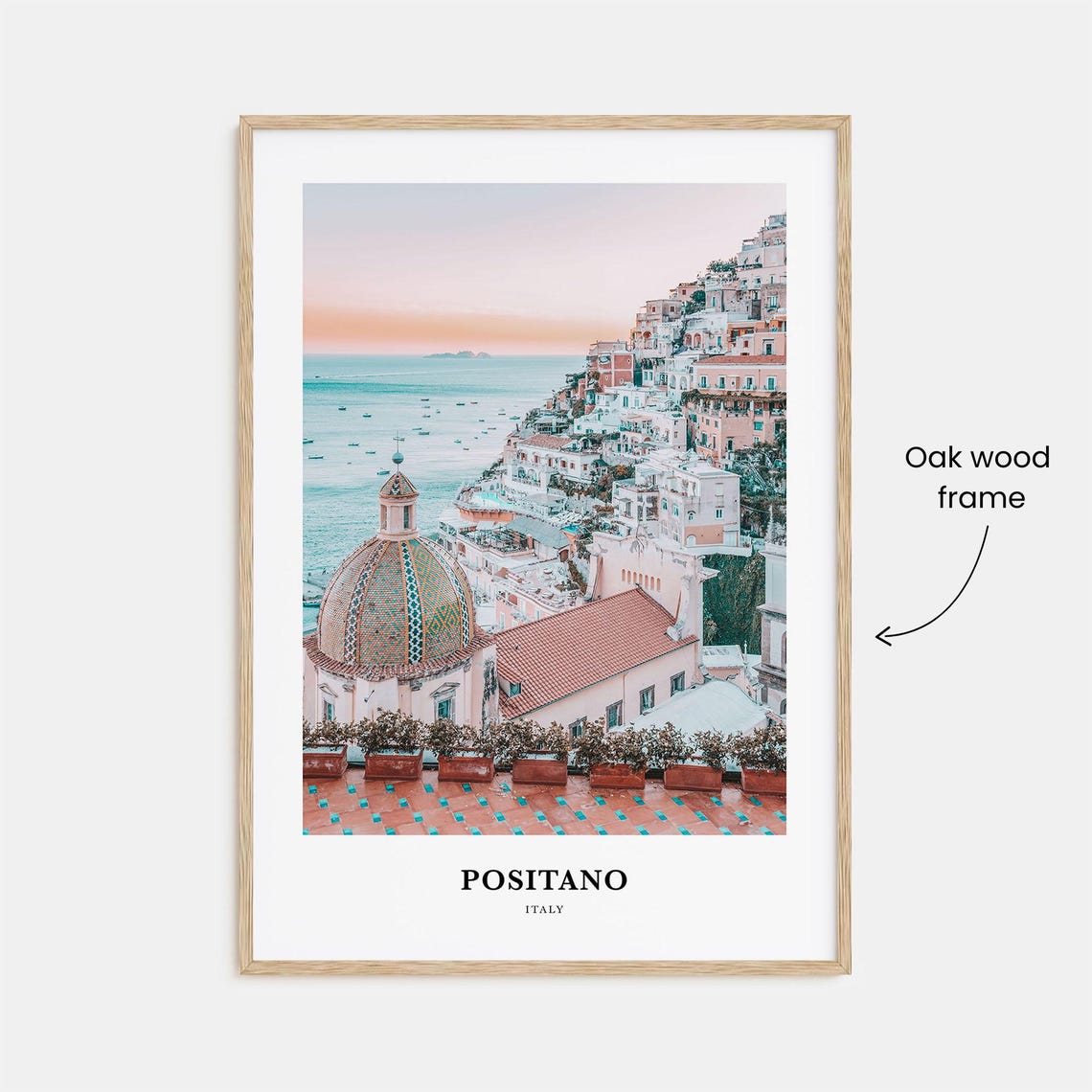 Positano Italy Amalfi Coast Cliffside Village Sunset View Poster - Image 3