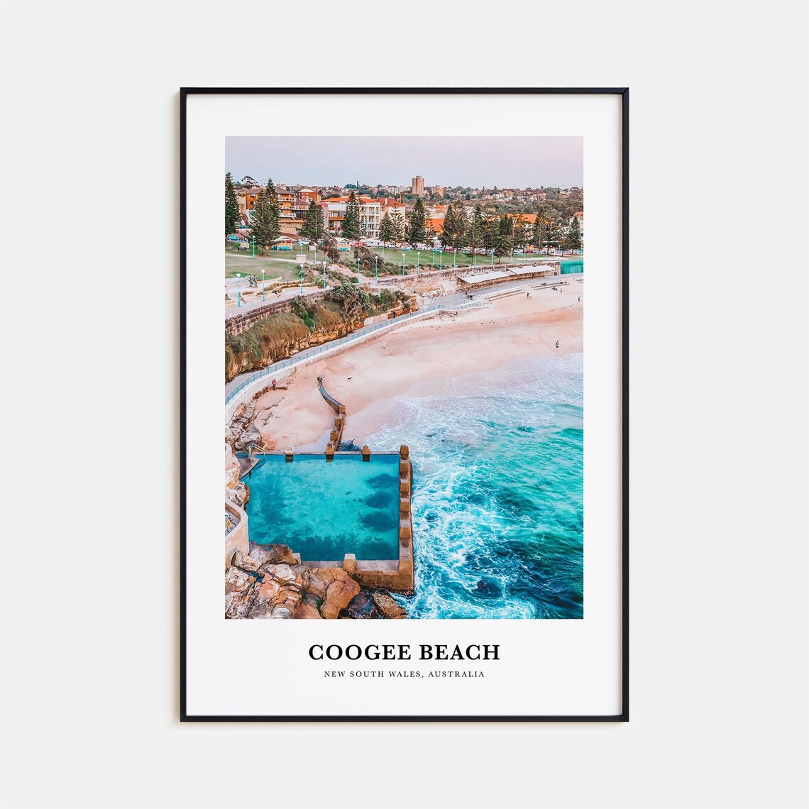 Coogee Beach Travel Poster, New South Wales Australia