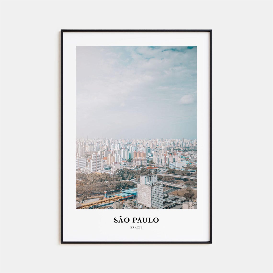 Sao Paulo Brazil City Skyline Elevated Highway Sunset Poster