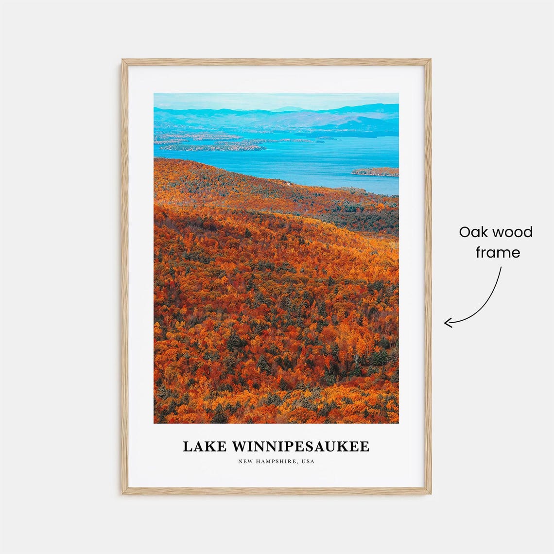 Lake Winnipesaukee Print Lake Winnipesaukee Photo Poster Lake Winnipesaukee Travel Wall Art Lake Winnipesaukee Map New Hampshire Usa - Image 3