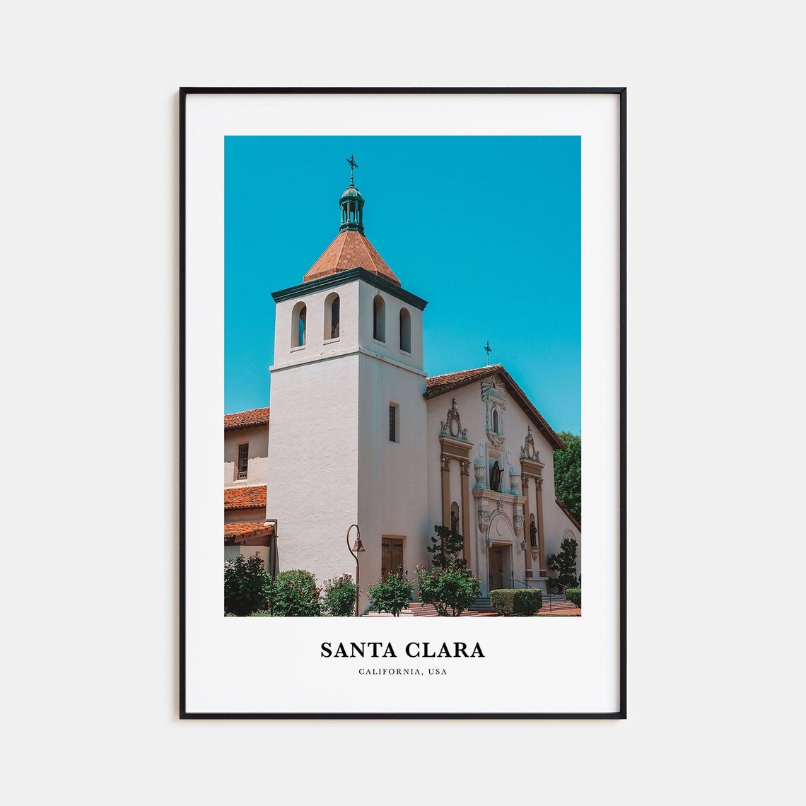 Santa Clara California Historic Mission Church Travel Photo Poster