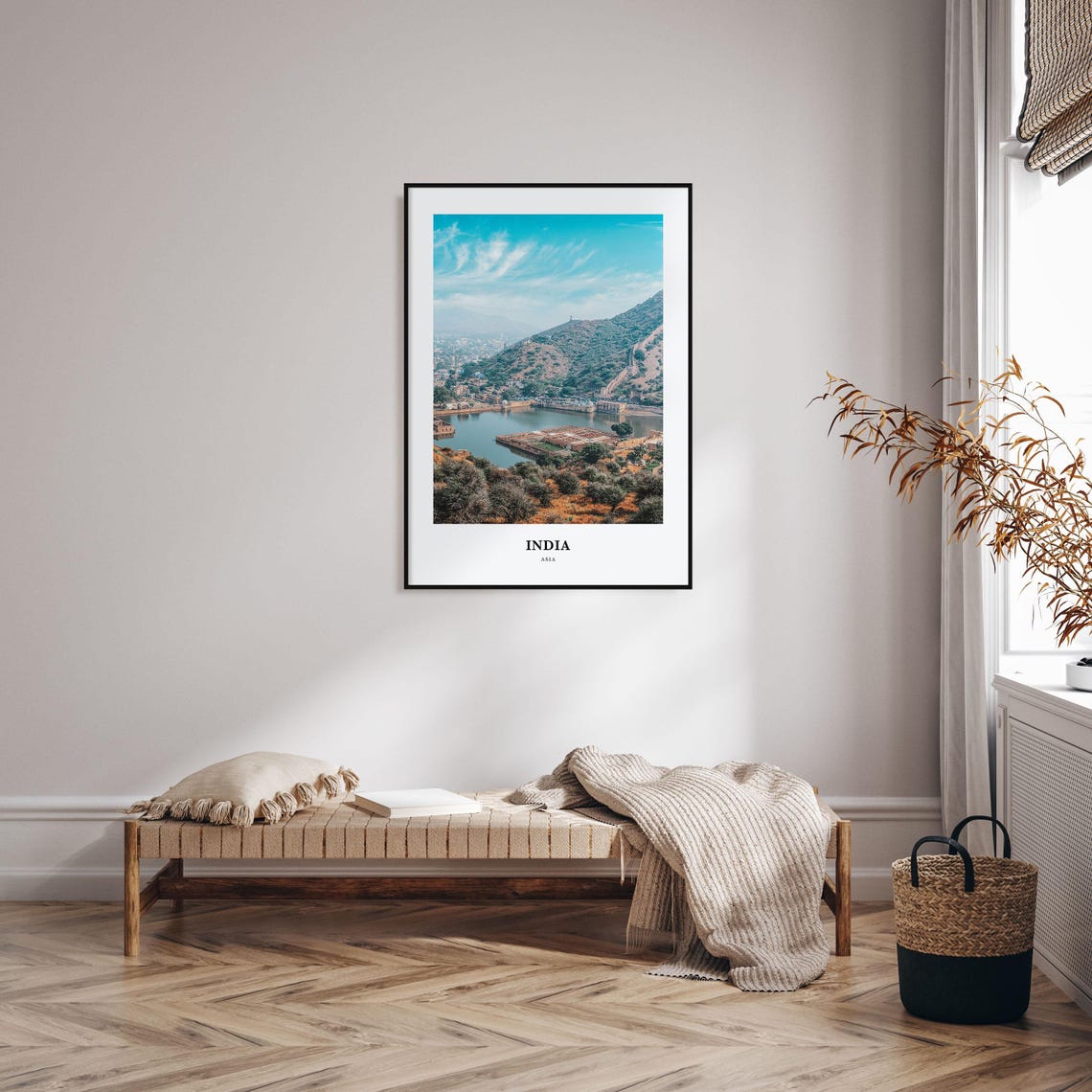 India Asia Mountain Lake Floating Gardens Valley Scenic Travel Poster - Image 3