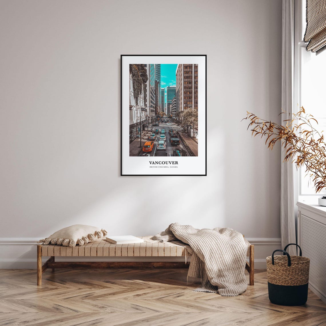 Vancouver Downtown Street City Skyscrapers British Columbia Poster - Image 3