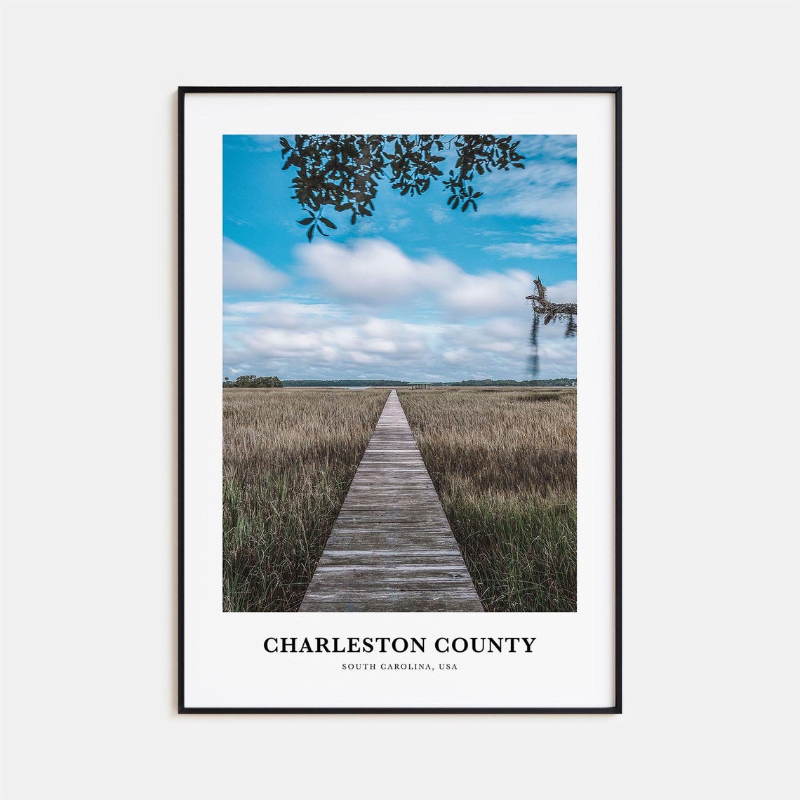 Charleston County South Carolina USA Marsh Boardwalk Sky Photo Poster