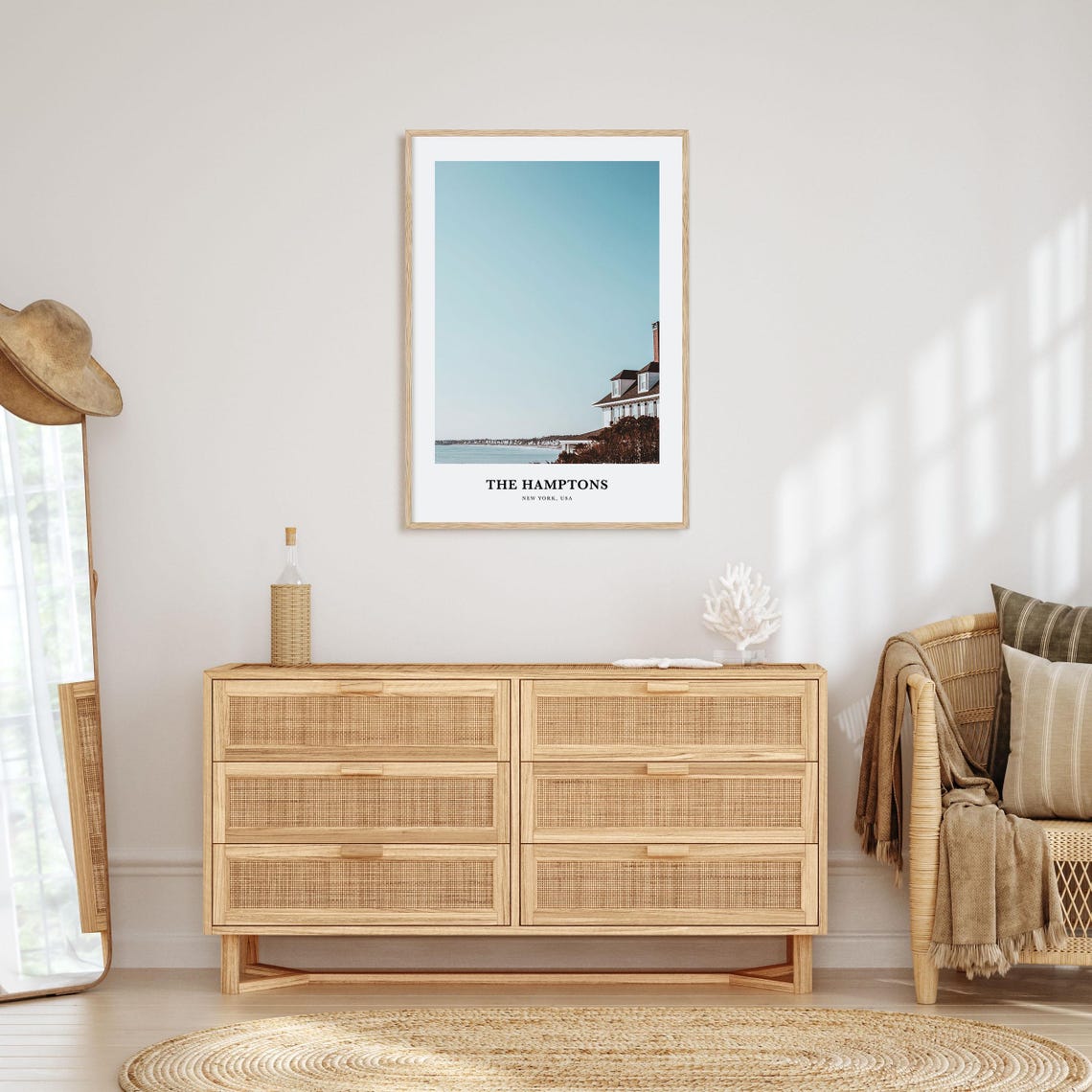 The Hamptons New York Coastal House Over the Ocean Photo Poster - Image 2