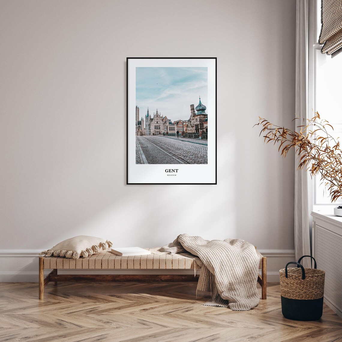 Historic Cobblestone Bridge and Guild Houses of Gent Belgium Poster - Image 3