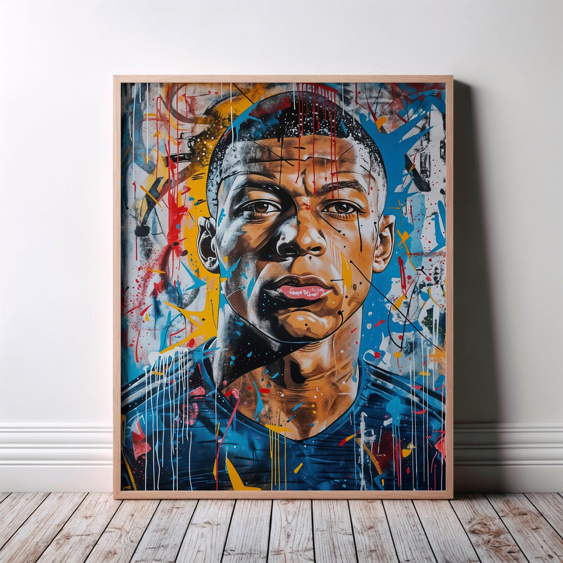 Kylian Mbappé Footballer Art Print, Fan Gift
