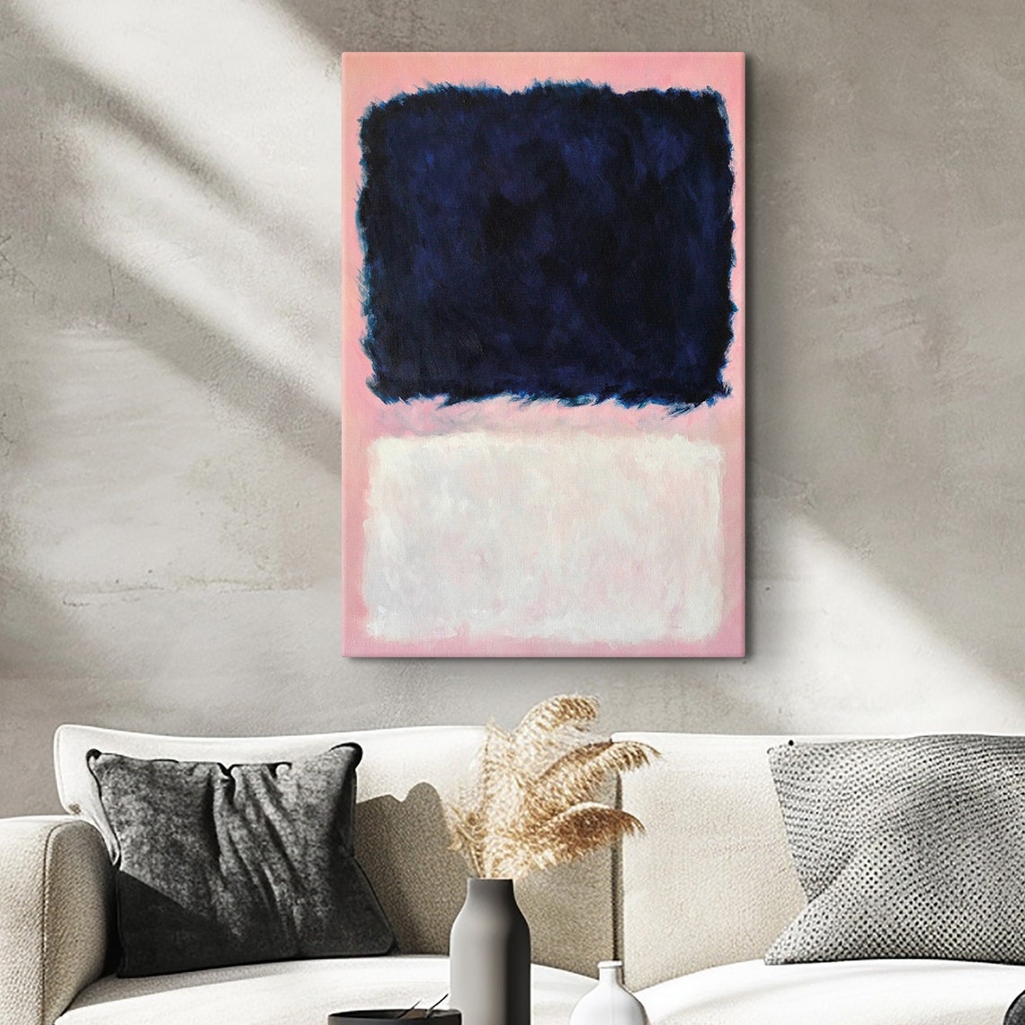 Mark Rothko Pink Over White And Dark Blue Print Mark Rothko Extra Large Exhibition Poster Expressionism Art Rothko Reproduction Art