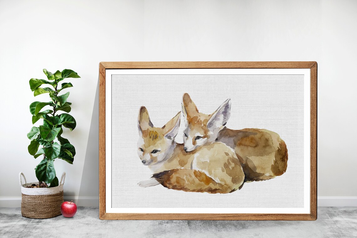 Fennec Fox Watercolor Art Print, Animal Lover Gift - Image 3