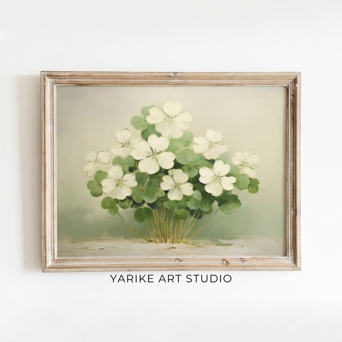 White Clover Botanical Bouquet Saint Patricks Day Irish Poster