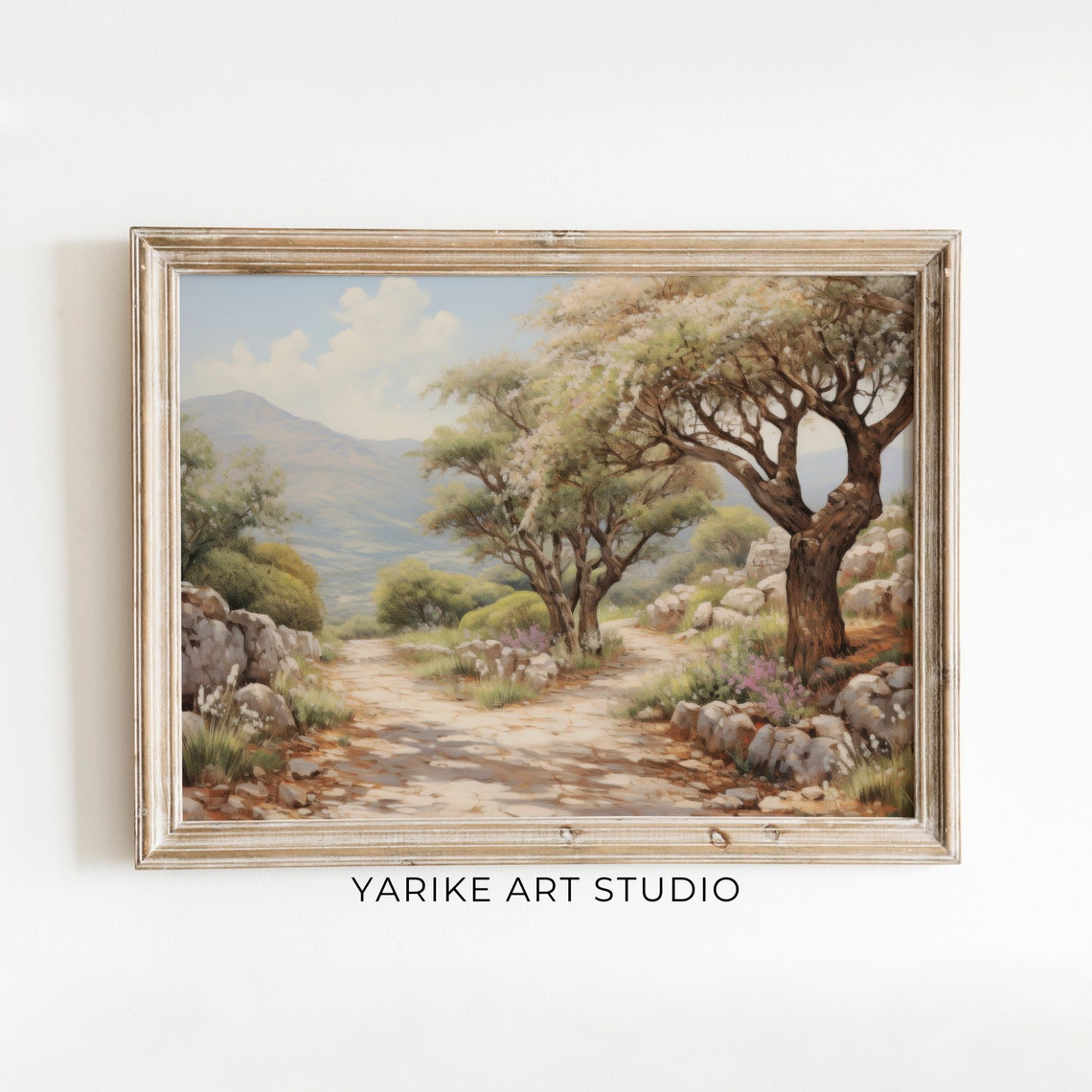 Vintage Countryside Landscape Oil Painting Country Farmhouse Print Antique Spring Wall Art Farmhouse Decor Print 519