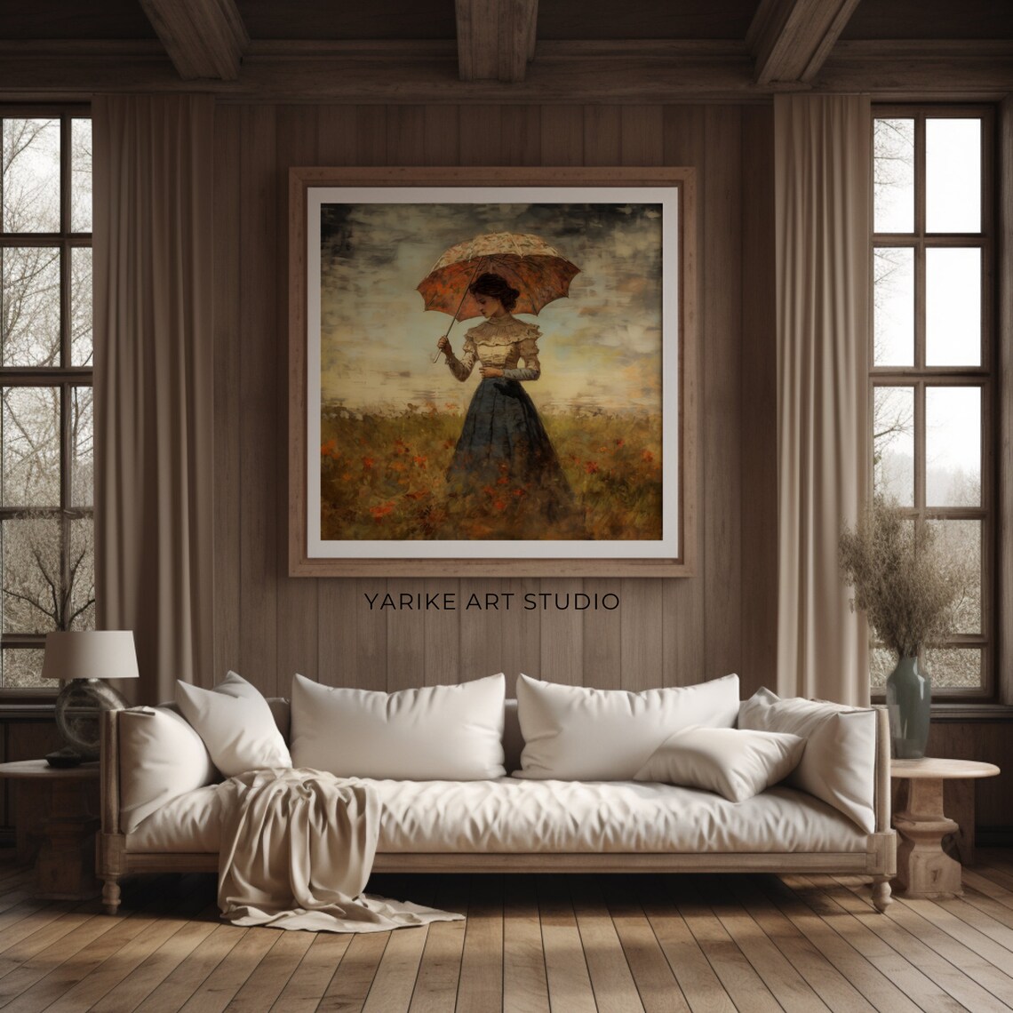 Woman with Parasol Poppy Field Vintage Impressionist Art Poster - Image 2