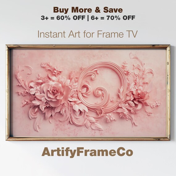 Pink 3D Floral Monogram C Roses Relief Sculpture Romantic Poster