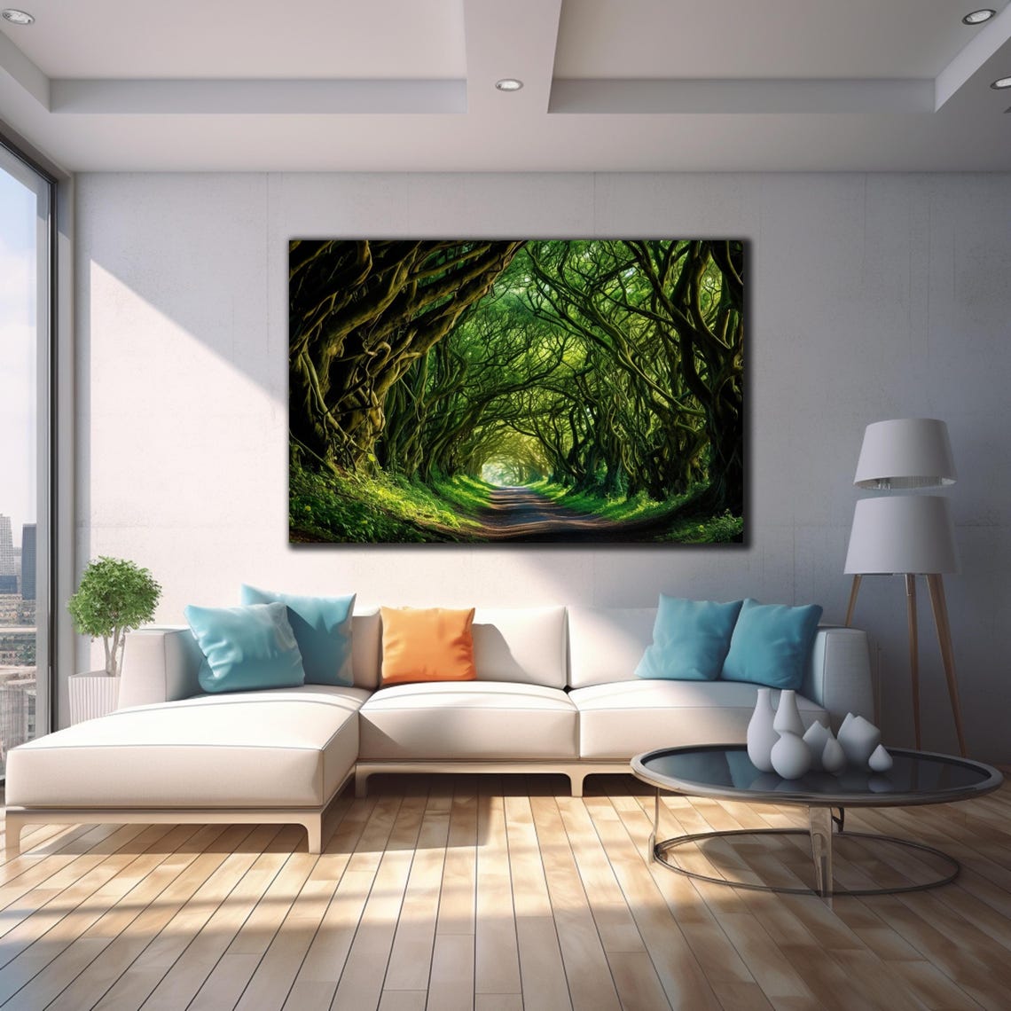 Twisted Tree Tunnel Road Dark Hedges Style Mystical Forest Wall Poster - Image 4