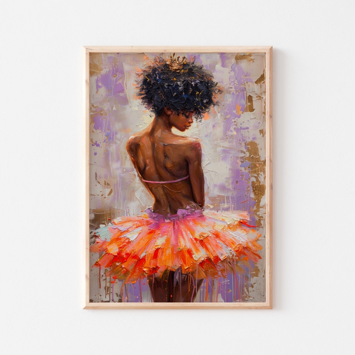 Black Woman Dancing Print Fashion Abstract Wall Art Black Girl Decor Modern Black Woman Portrait Colorful Contemporary Art - Image 3
