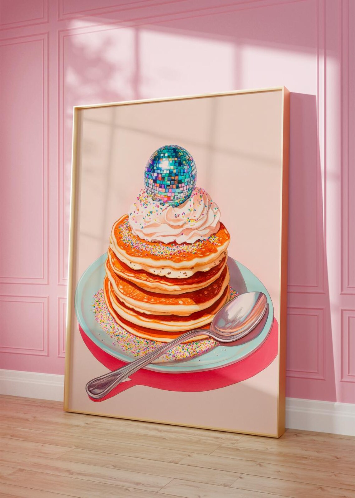 Retro Disco Pancakes, Trendy Foodie Kitchen Art