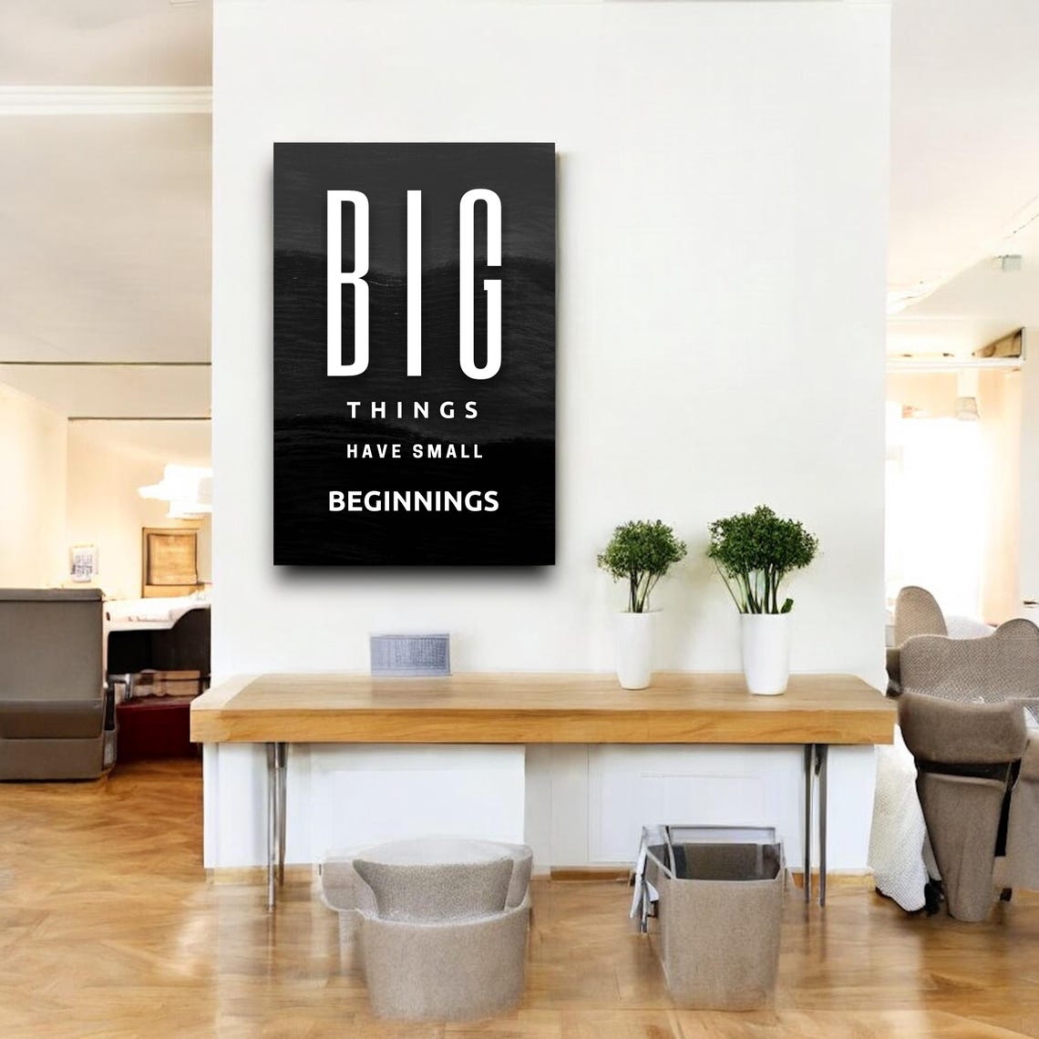 Big Things Have Small Beginnings Quote Black Typography Poster - Image 4