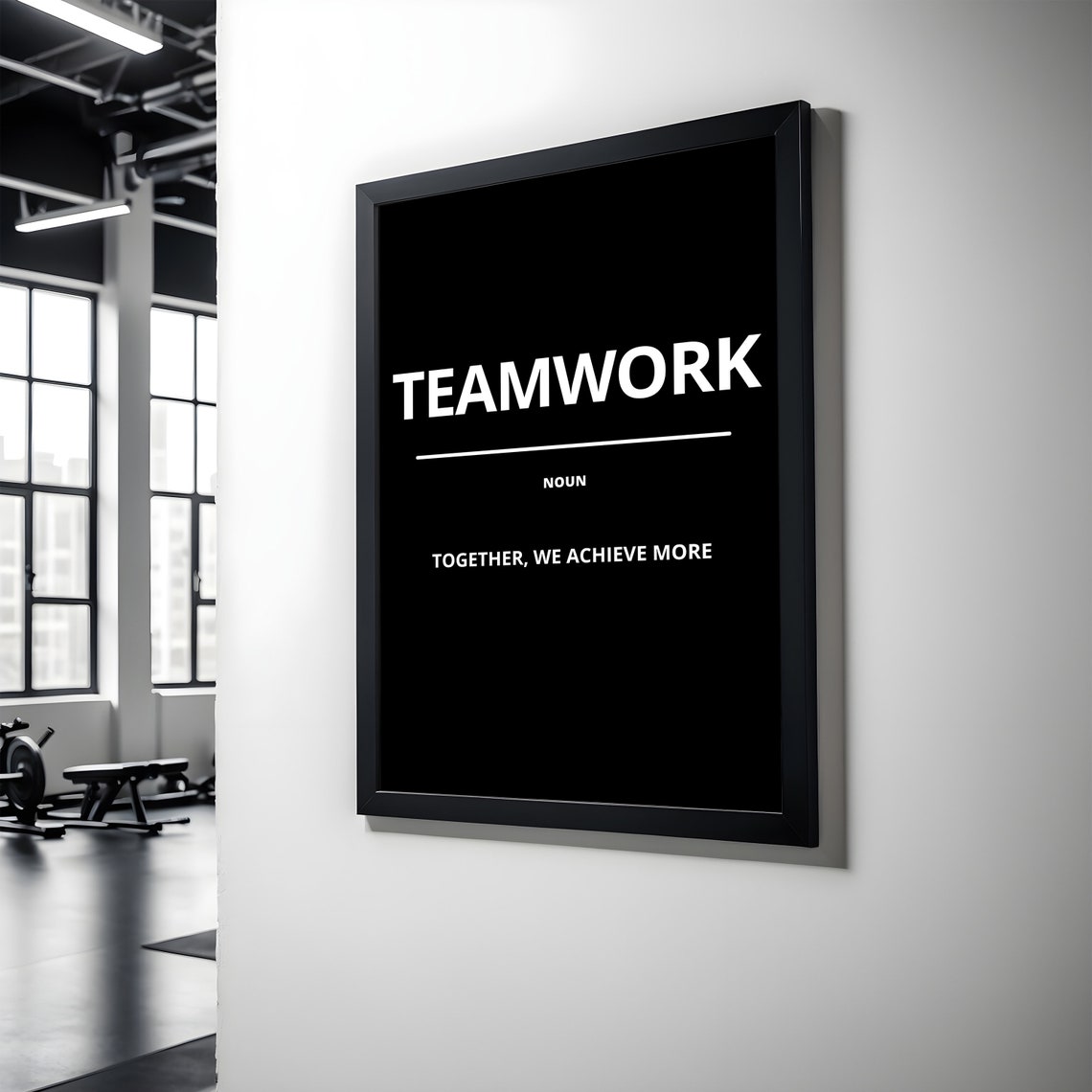 Collaboration Definition Noun Combining Strengths Black Office Poster - Image 2