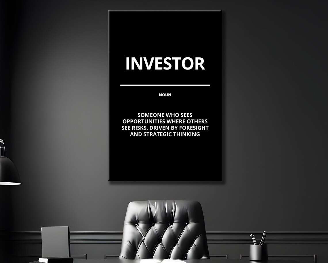 Investor Noun Definition Minimalist Black Finance Motivational Poster
