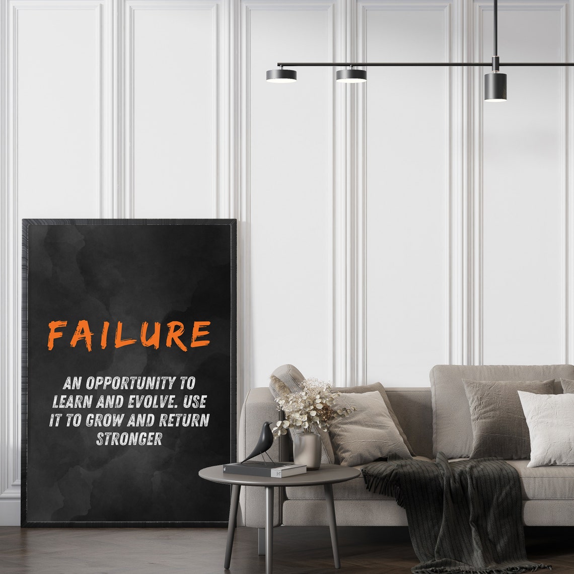 Failure Definition Orange Brush Black Motivational Quote Poster - Image 2