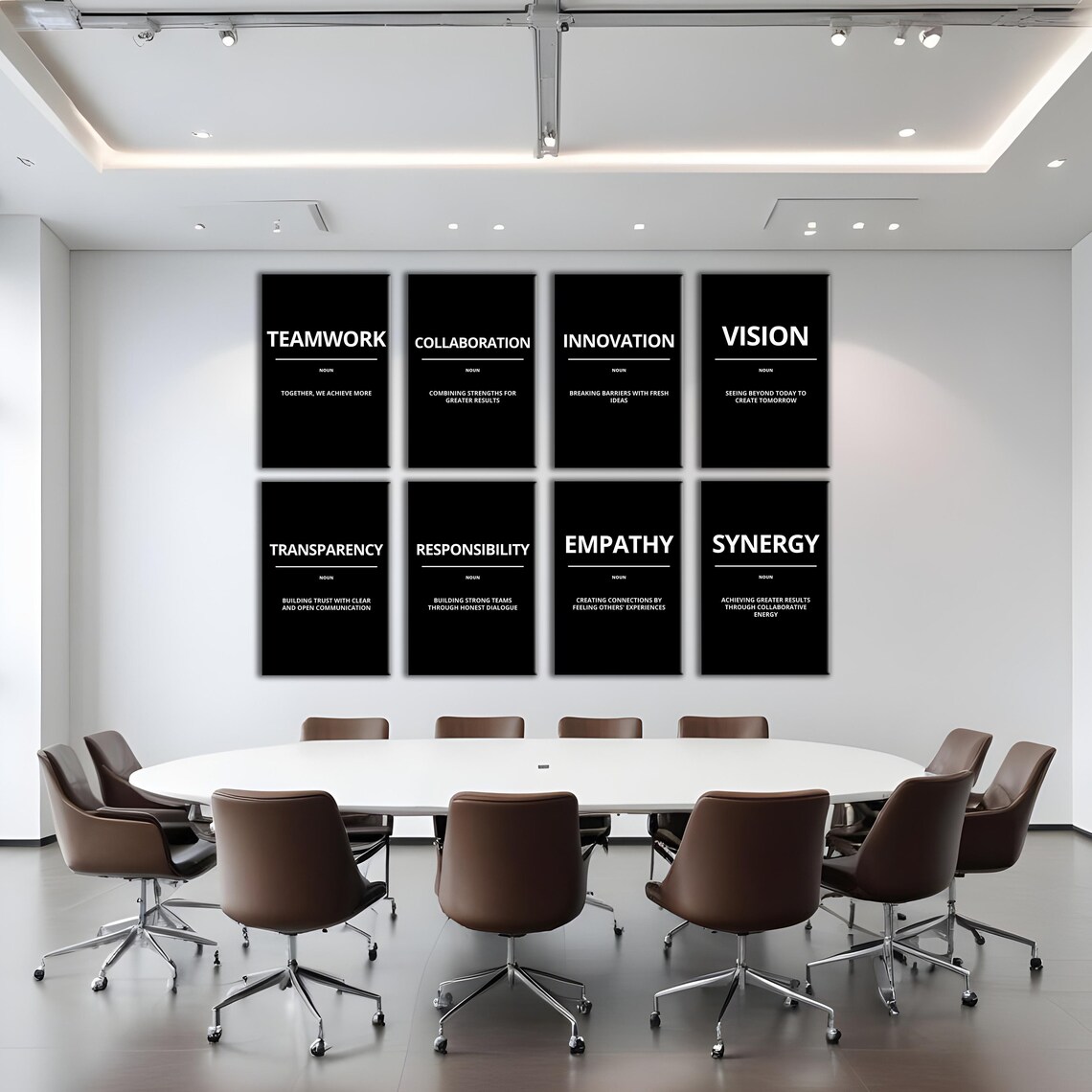 Teamwork Definition Together We Achieve More Motivational Black Poster - Image 4