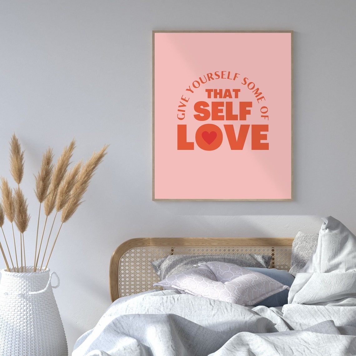 Give Yourself Some of That Self Love Bold Pink Quote Art Poster - Image 2