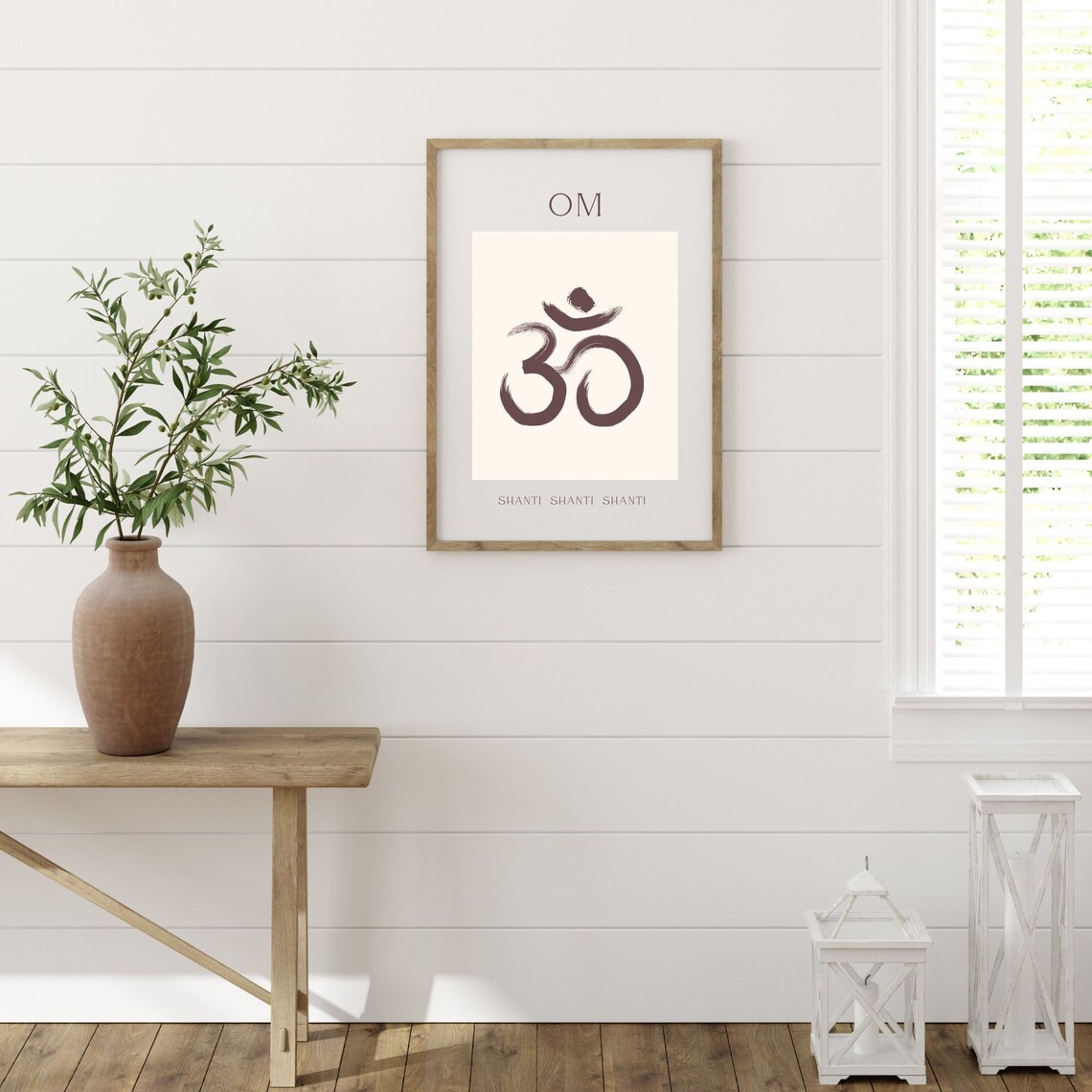 Om Shanti Shanti Shanti Brushstroke Yoga Spiritual Zen Quote Poster - Image 4