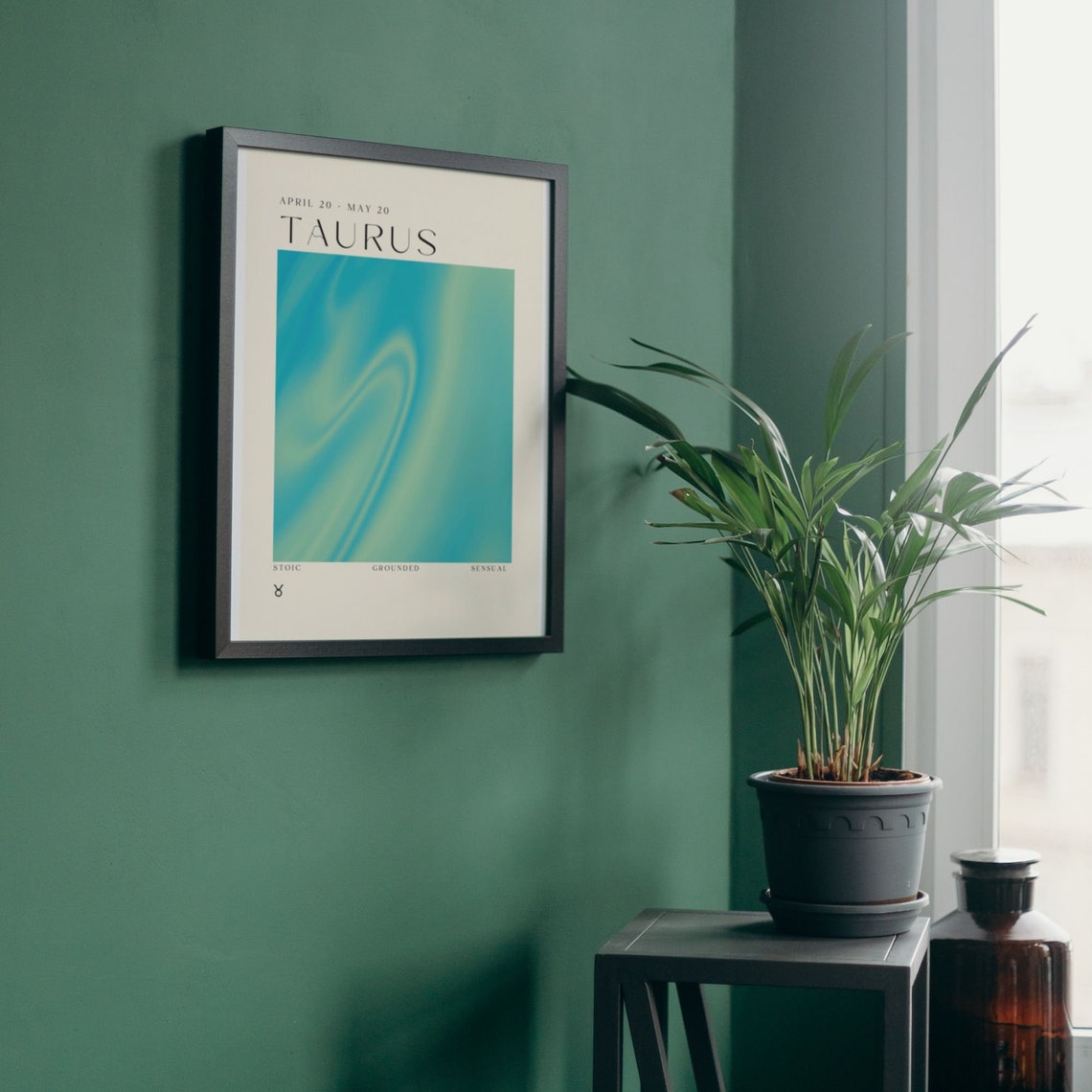 Taurus Zodiac Sign Aura Gradient Astrology Star Sign Poster April May - Image 3