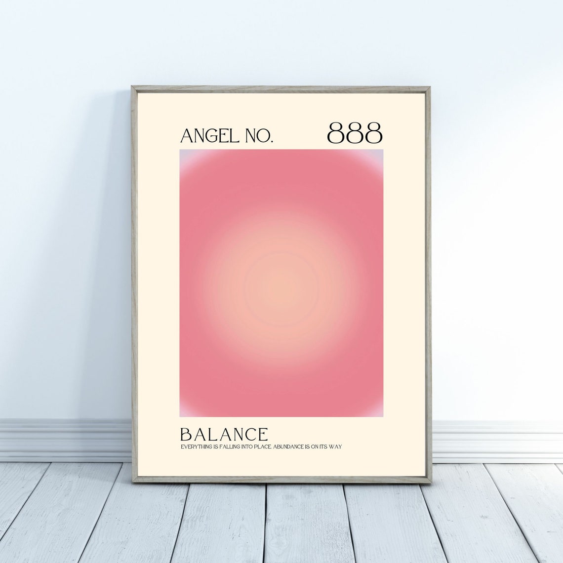 Angel Number 888 Spiritual Aura Poster Colourful Art Print Angel Number Wall Art Energy Wall Art Spiritual Poster