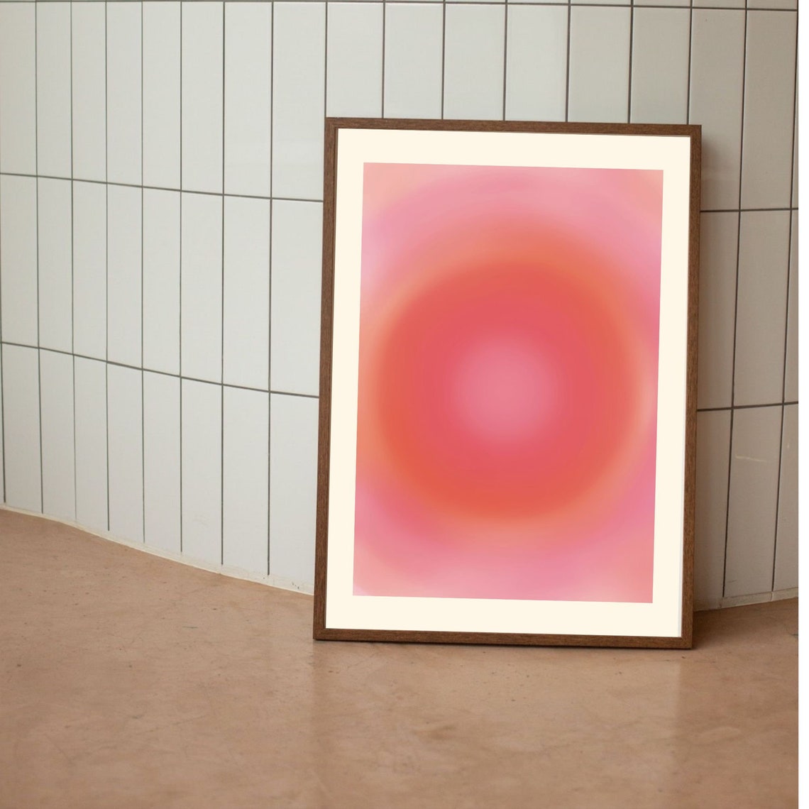 Pink Aura Gradient Orb Minimal Spiritual Decorative Art Poster