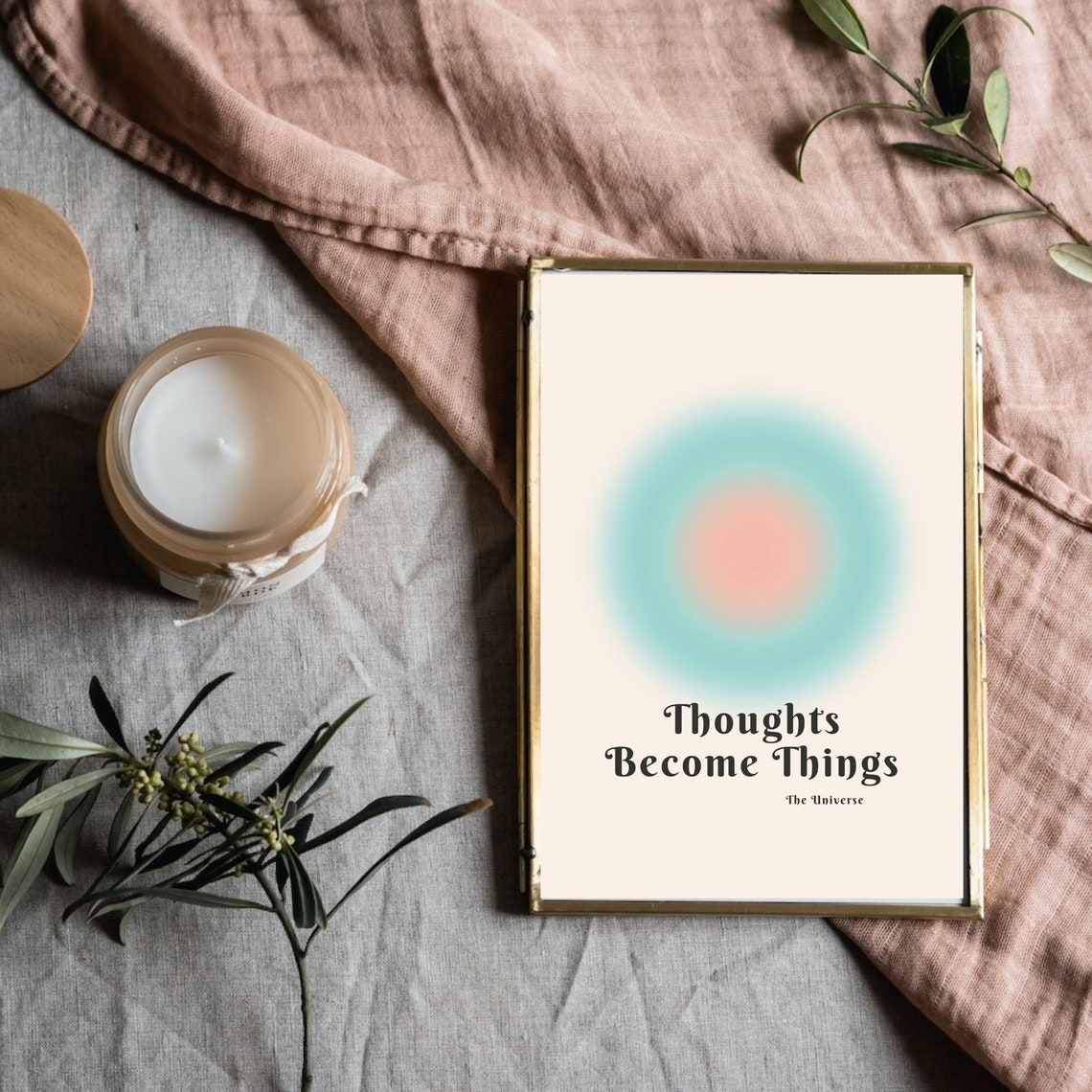 Thoughts Become Things Universe Aura Manifestation Quote Poster